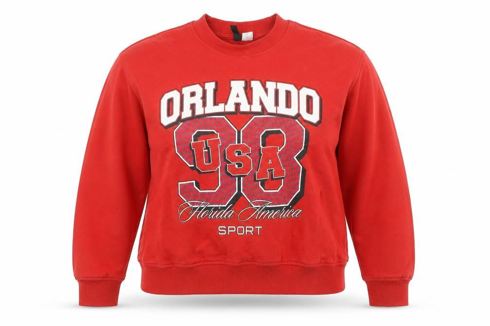 H&M Divided Women's Red Orlando USA 98 Pullover Sweatshirt Size 12