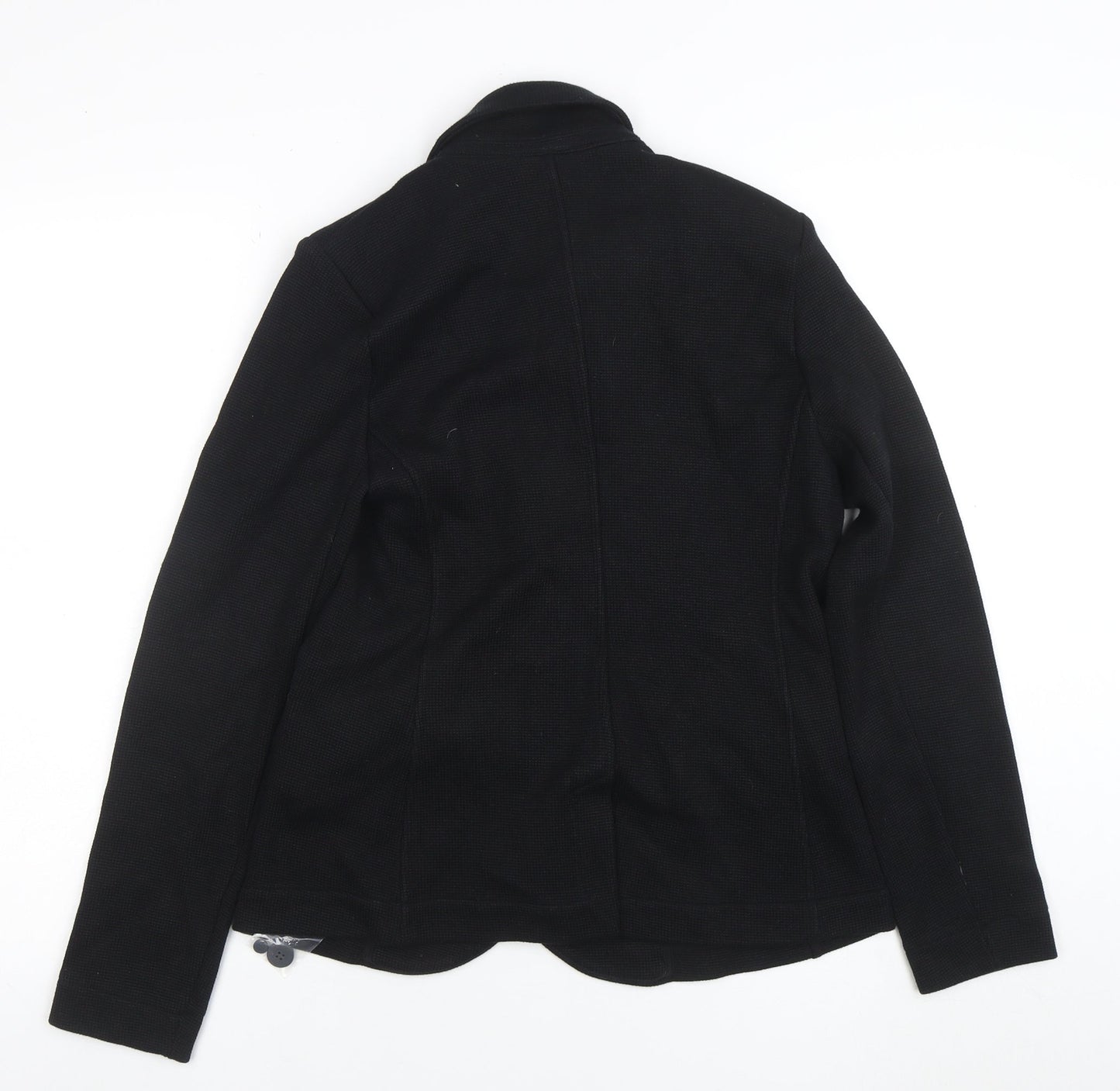Whistles Women's Black Cotton Two-Button Blazer UK 8 Classic Fit