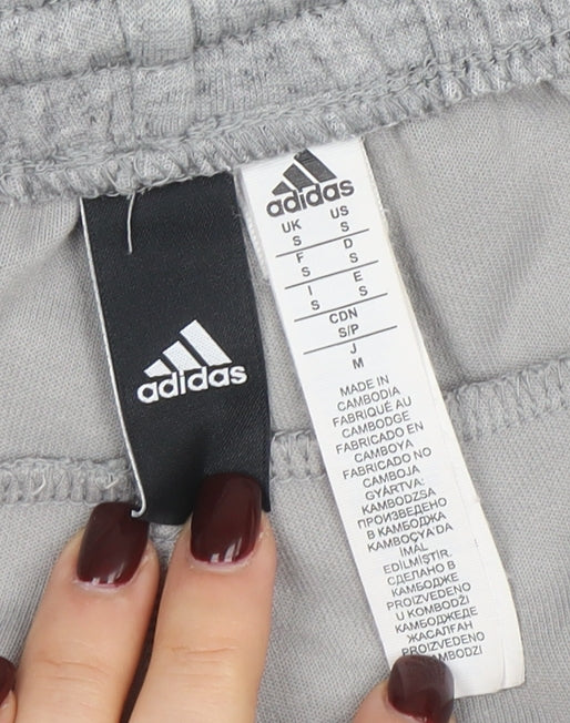 Adidas Mens Grey Sweatpants S Regular Fit Fleece Activewear Trousers