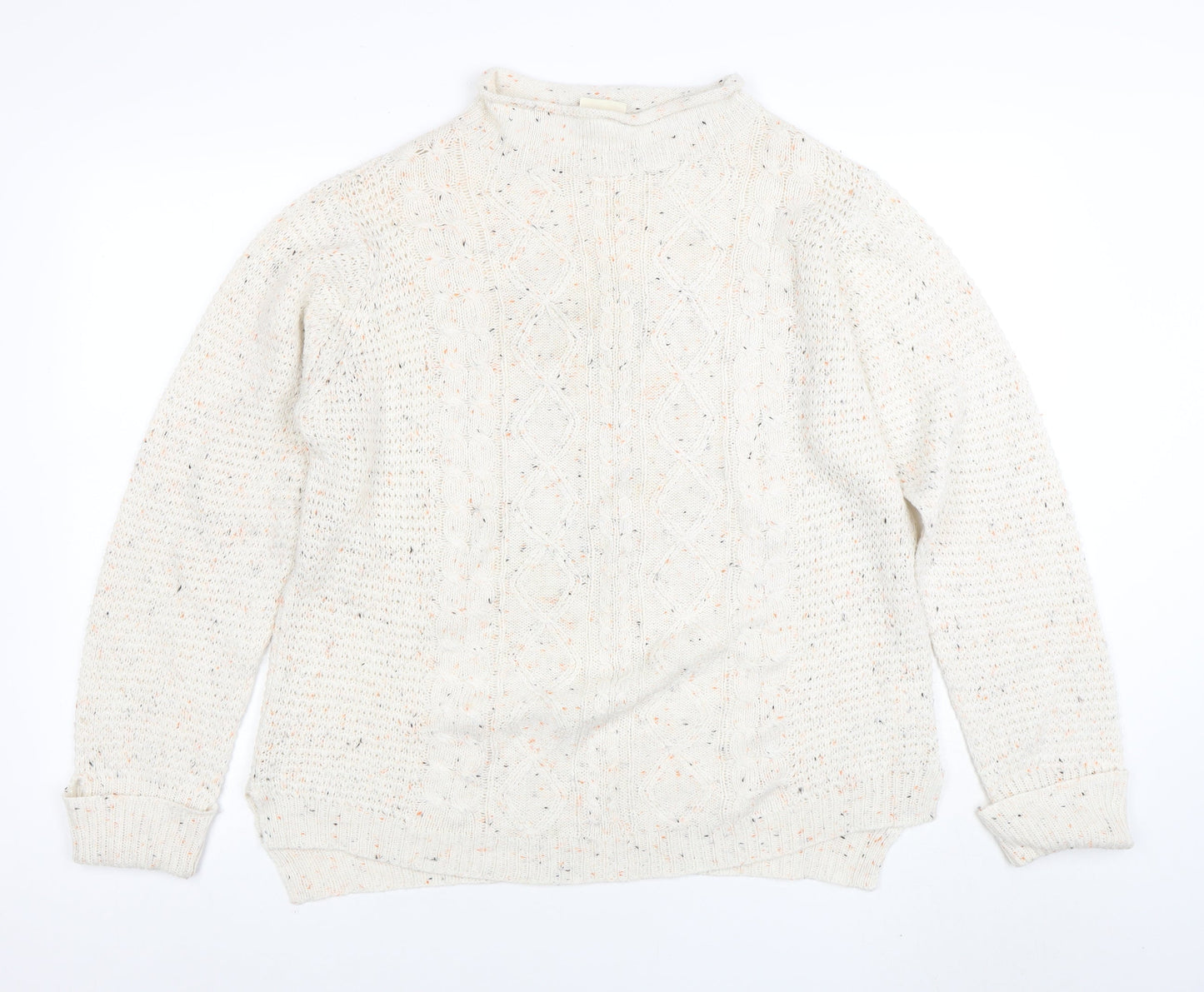 Lee Cooper Women Ivory Size 16 Acrylic Cable-Knit Pullover Jumper