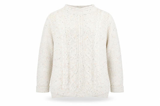 Lee Cooper Women Ivory Size 16 Acrylic Cable-Knit Pullover Jumper