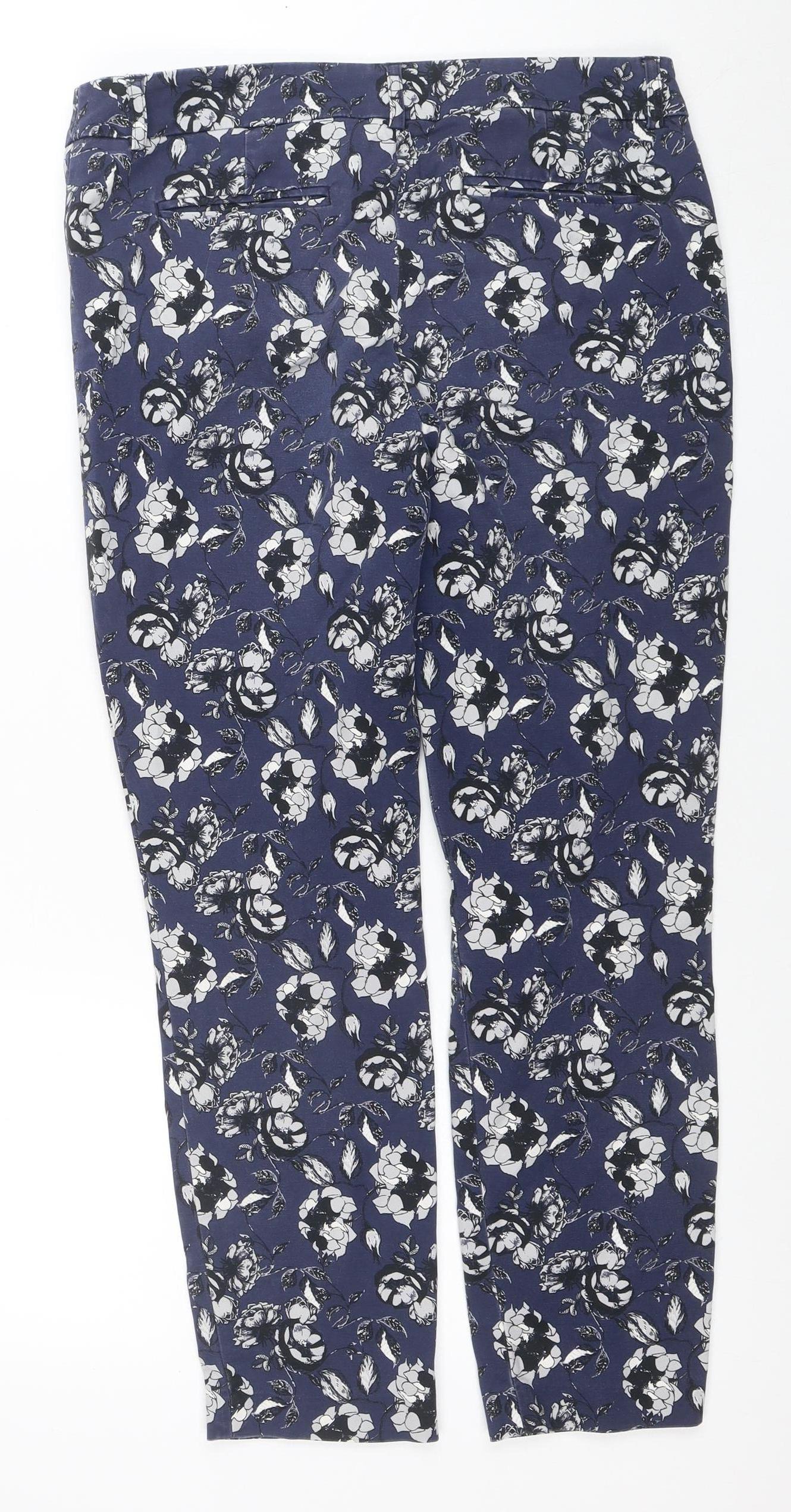 Carolina Belle Women Blue Floral Straight Trousers Size 10