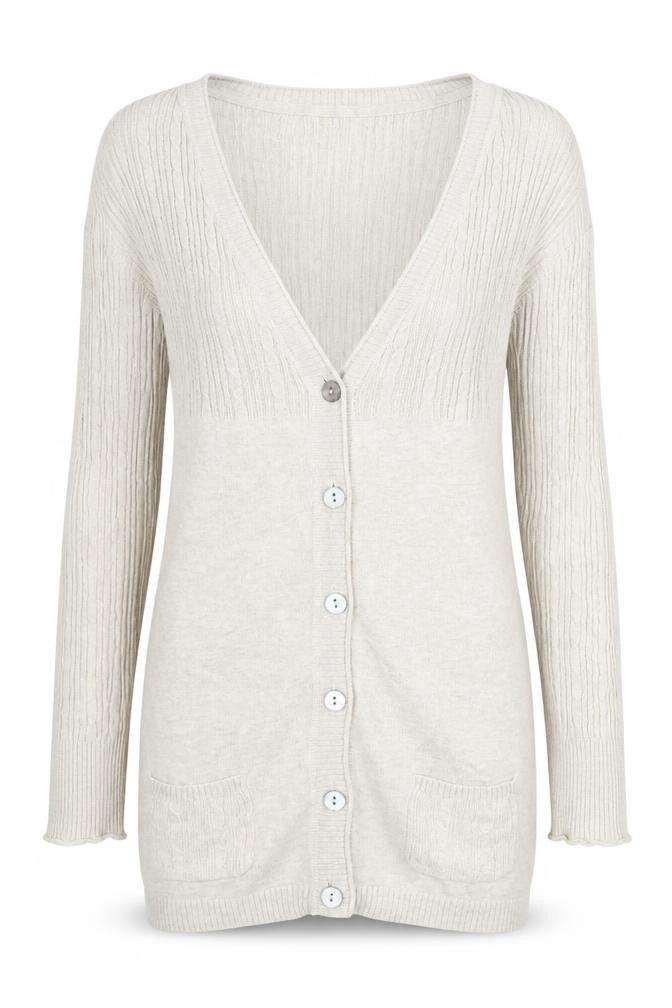 Mammut Women Beige V-Neck Long Sleeve Cardigan Size 12
