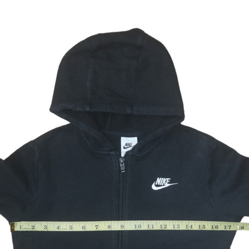 Nike Boys Black Full Zip Hoodie Size L (147-158cm) Cotton Blend