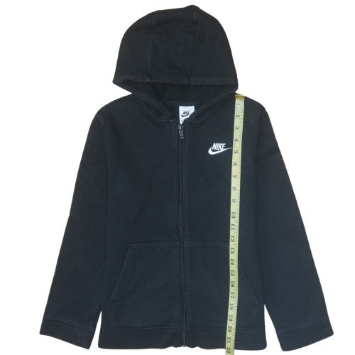 Nike Boys Black Full Zip Hoodie Size L (147-158cm) Cotton Blend
