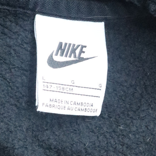 Nike Boys Black Full Zip Hoodie Size L (147-158cm) Cotton Blend