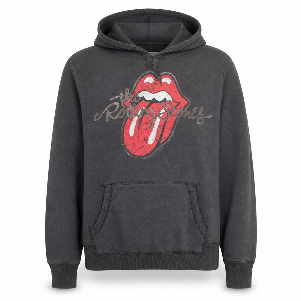 H&M L.O.G.G. Womens Black Rolling Stones Pullover Hoodie Size 12