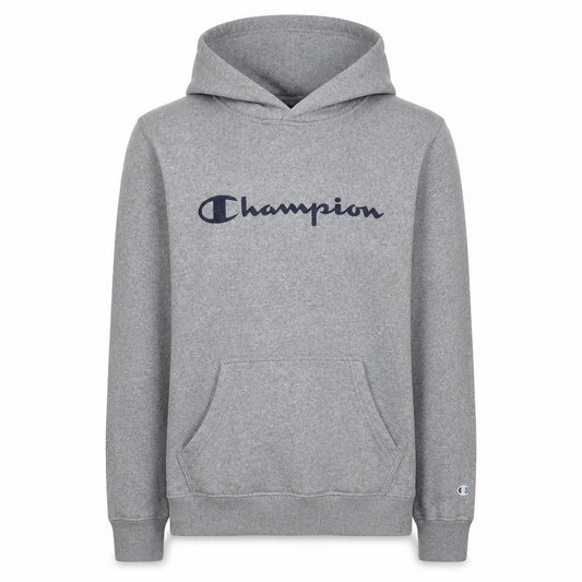 Champion Men's Grey Pullover Hoodie Medium Graphic Logo