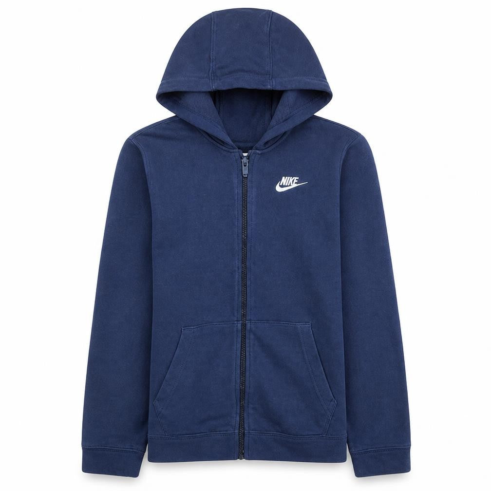 Nike Boys Blue Full Zip Hoodie L 147-158cm Cotton Blend Sweatshirt