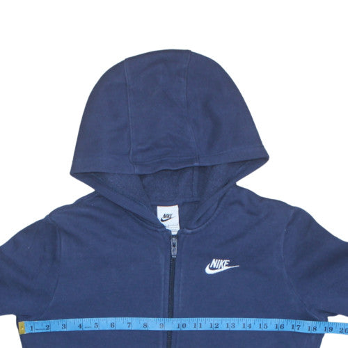 Nike Boys Blue Full Zip Hoodie L 147-158cm Cotton Blend Sweatshirt