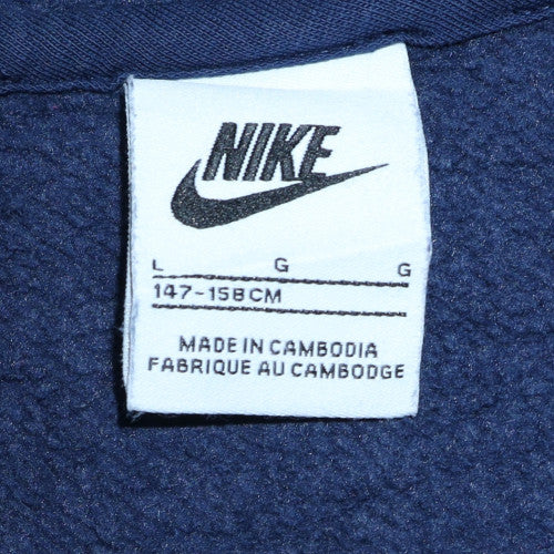 Nike Boys Blue Full Zip Hoodie L 147-158cm Cotton Blend Sweatshirt
