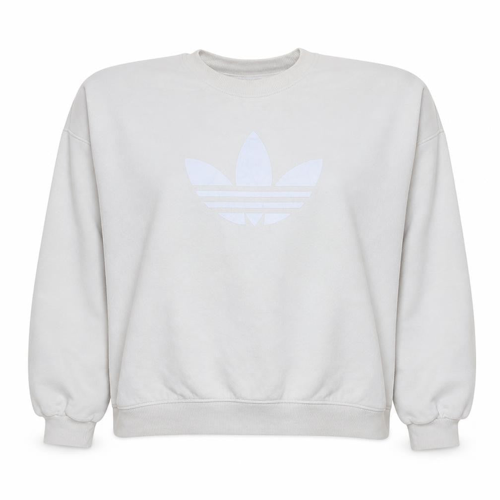 Adidas Womens White Crew Neck Pullover Sweatshirt Size 20