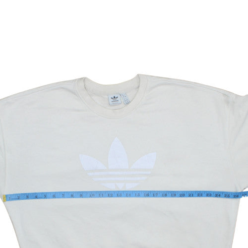 Adidas Womens White Crew Neck Pullover Sweatshirt Size 20