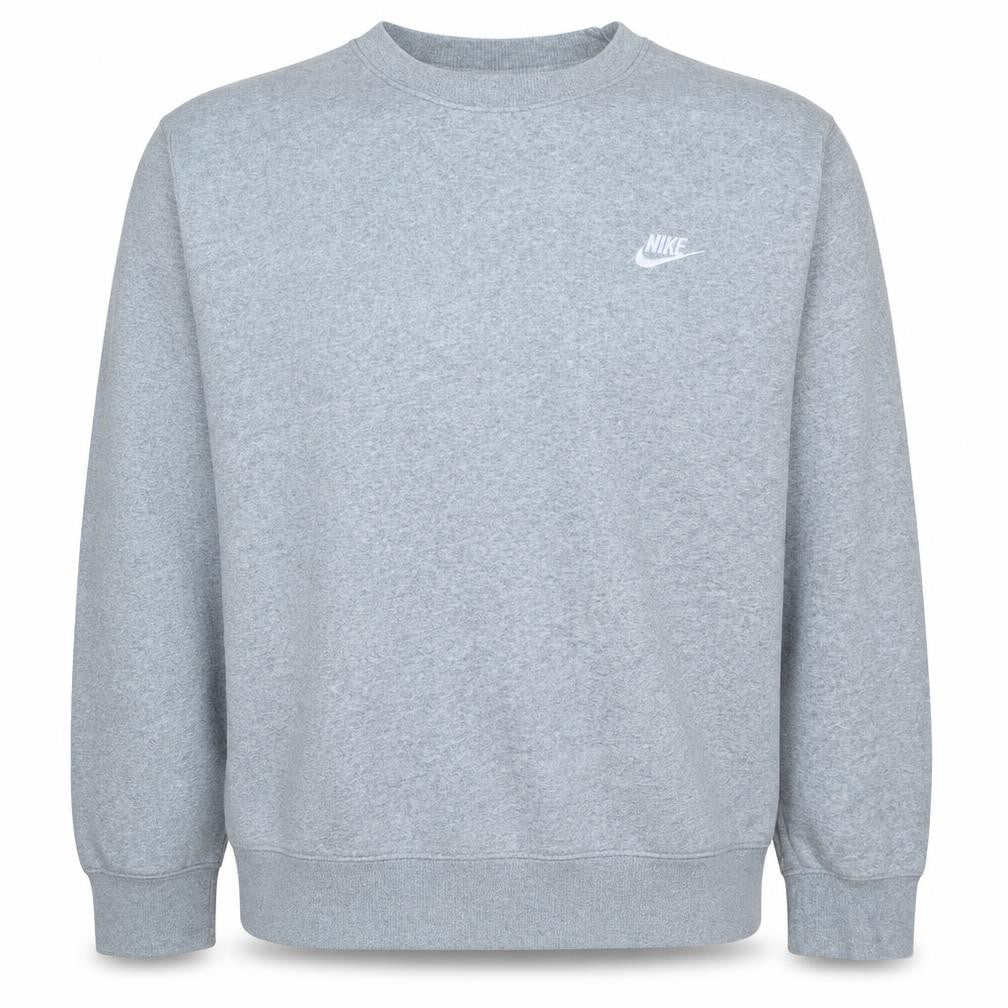 Nike Men's Grey Crew Neck Sweatshirt L Classic Fleece Pullover