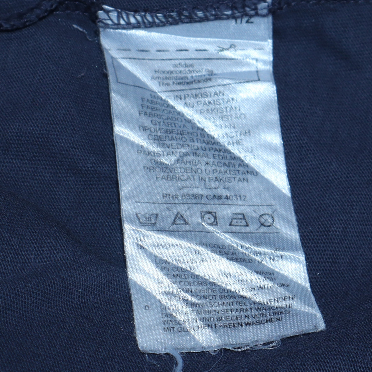 Adidas Men's Navy Blue Trefoil Graphic Crew Neck Cotton T-Shirt Size L