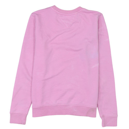 Tommy Jeans Women's Pink Cotton Crew Neck Pullover Sweatshirt Size S