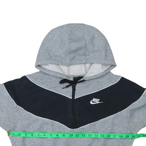 Nike Womens Grey Black 1/2 Zip Hooded Sweatshirt M