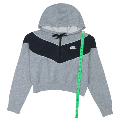 Nike Womens Grey Black 1/2 Zip Hooded Sweatshirt M