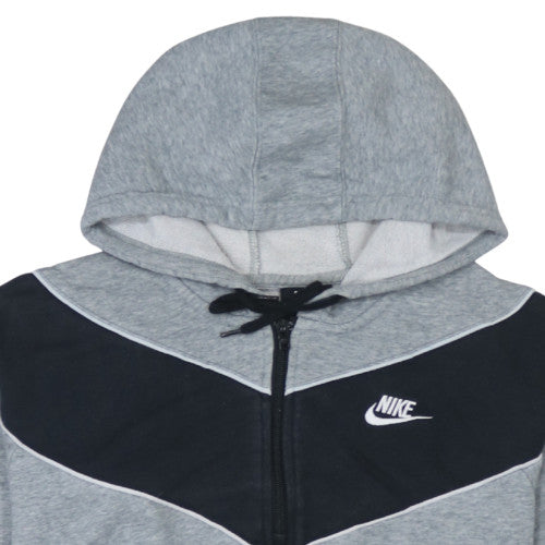 Nike Womens Grey Black 1/2 Zip Hooded Sweatshirt M