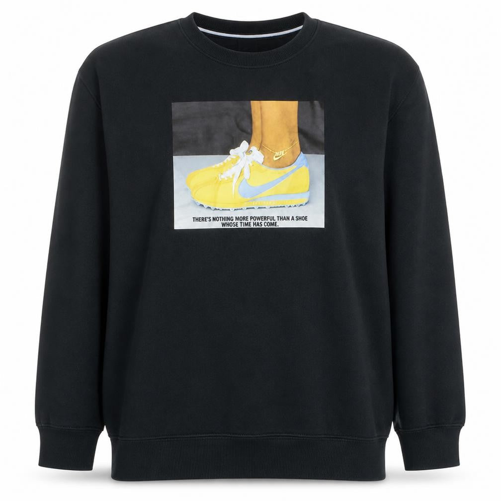 Nike Womens Black XL Pullover Sweatshirt Graphic Print Crew Neck