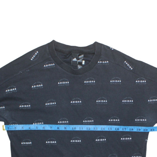 Adidas Men's Black Logo Crew Neck Pullover Sweatshirt Size M