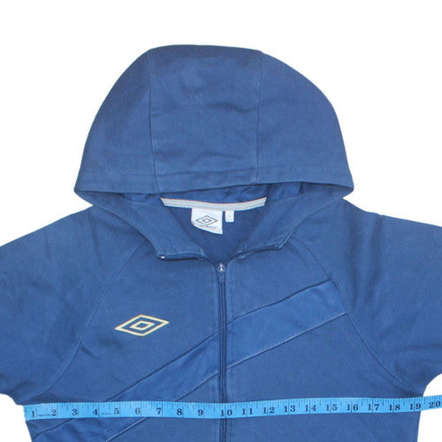 Umbro Men's Blue Full Zip Hoodie Size S Sports Fleece Sweatshirt