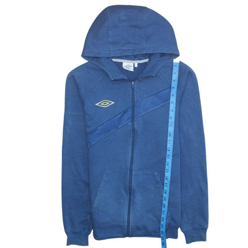 Umbro Men's Blue Full Zip Hoodie Size S Sports Fleece Sweatshirt