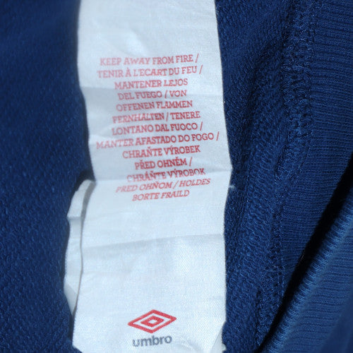 Umbro Men's Blue Full Zip Hoodie Size S Sports Fleece Sweatshirt