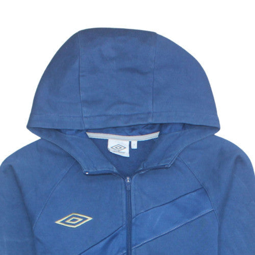 Umbro Men's Blue Full Zip Hoodie Size S Sports Fleece Sweatshirt