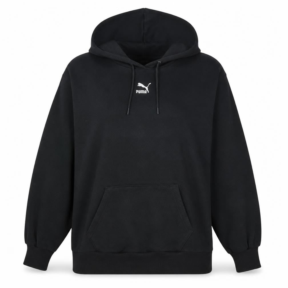 Puma Women Black M Pullover Hoodie Sweatshirt Hooded Cotton Blend