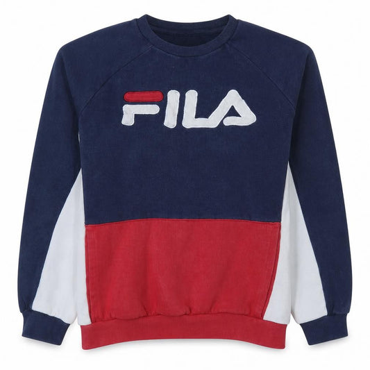Fila Women’s Navy Red Colourblock Pullover Sweatshirt M