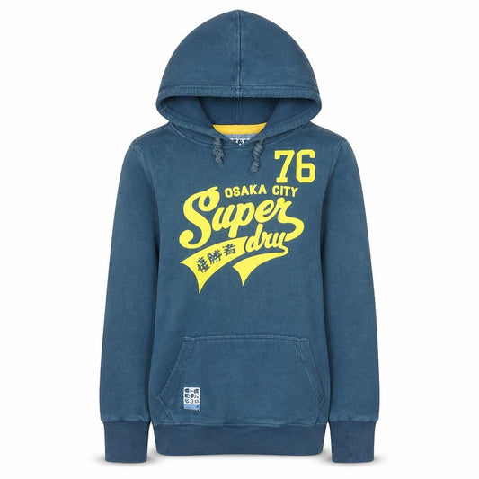 Superdry Womens Blue Pullover Hoodie Small Osaka City Graphic