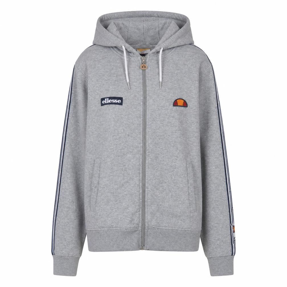Ellesse Womens Grey Full Zip Hoodie UK 10 Cotton Blend Casual