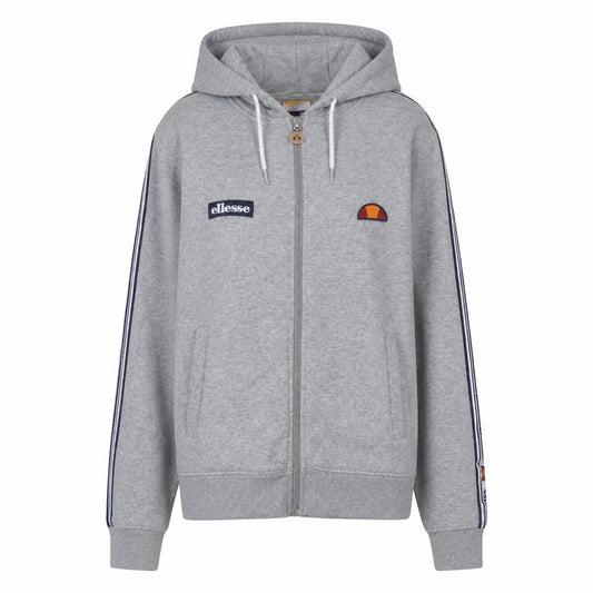 Ellesse Womens Grey Full Zip Hoodie UK 10 Cotton Blend Casual