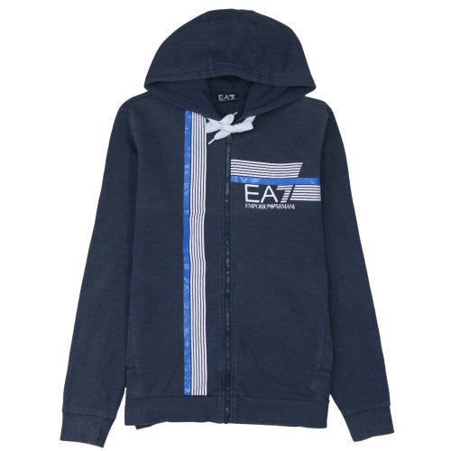 Emporio Armani EA7 Men's Blue Full Zip Hoodie Size M Classic Logo