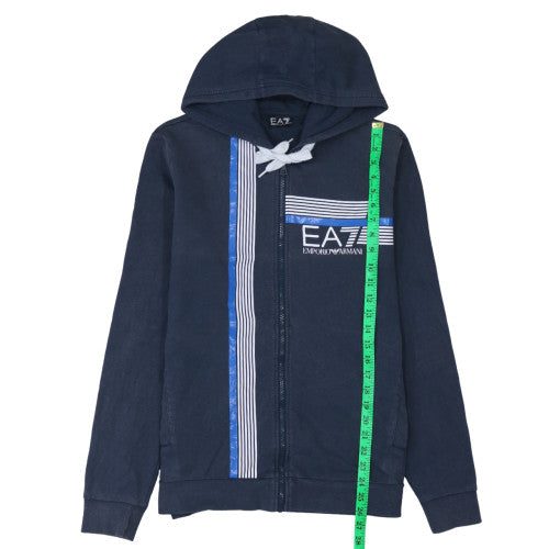 Emporio Armani EA7 Men's Blue Full Zip Hoodie Size M Classic Logo