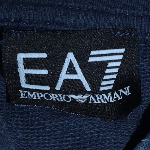 Emporio Armani EA7 Men's Blue Full Zip Hoodie Size M Classic Logo
