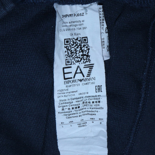 Emporio Armani EA7 Men's Blue Full Zip Hoodie Size M Classic Logo