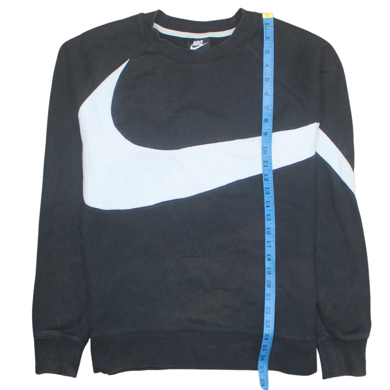 Nike Women Black Large Pullover Sweatshirt Crew Neck Cotton Blend