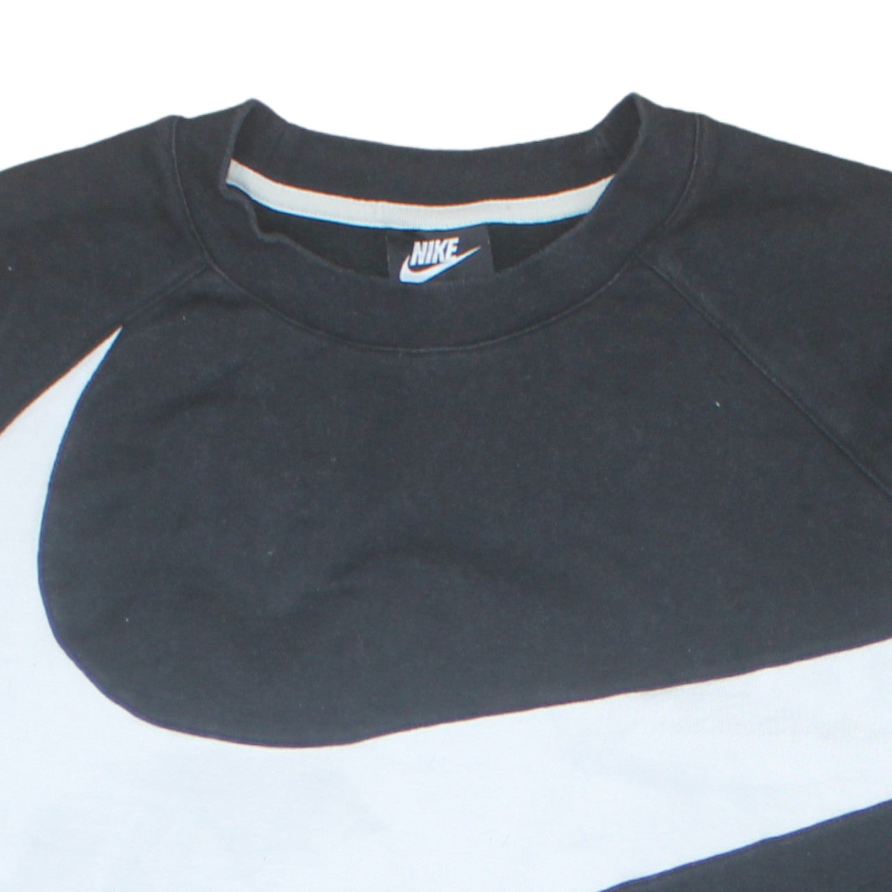Nike Women Black Large Pullover Sweatshirt Crew Neck Cotton Blend