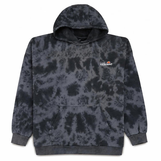 Ellesse Womens Black Tie Dye Pullover Hoodie UK 12 Cotton Casual