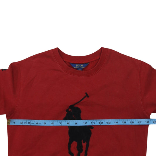 Ralph Lauren Boys Red Pullover Sweatshirt 12-14 Years Crew Neck Graphic Logo