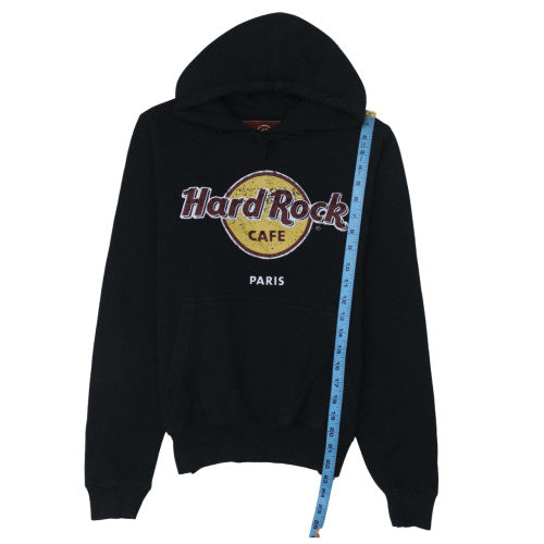 Hard Rock Cafe Paris Women's Black Pullover Hoodie Small Cotton Blend