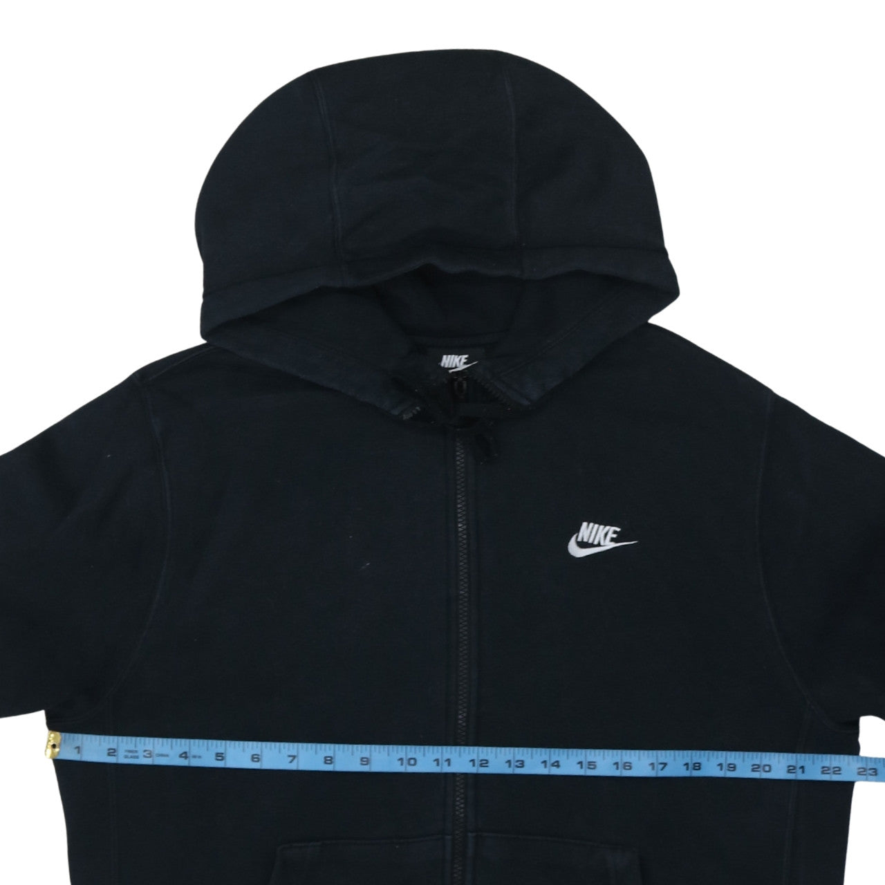 Nike Mens Black Full Zip Hoodie M Cotton Blend Fleece Sweatshirt