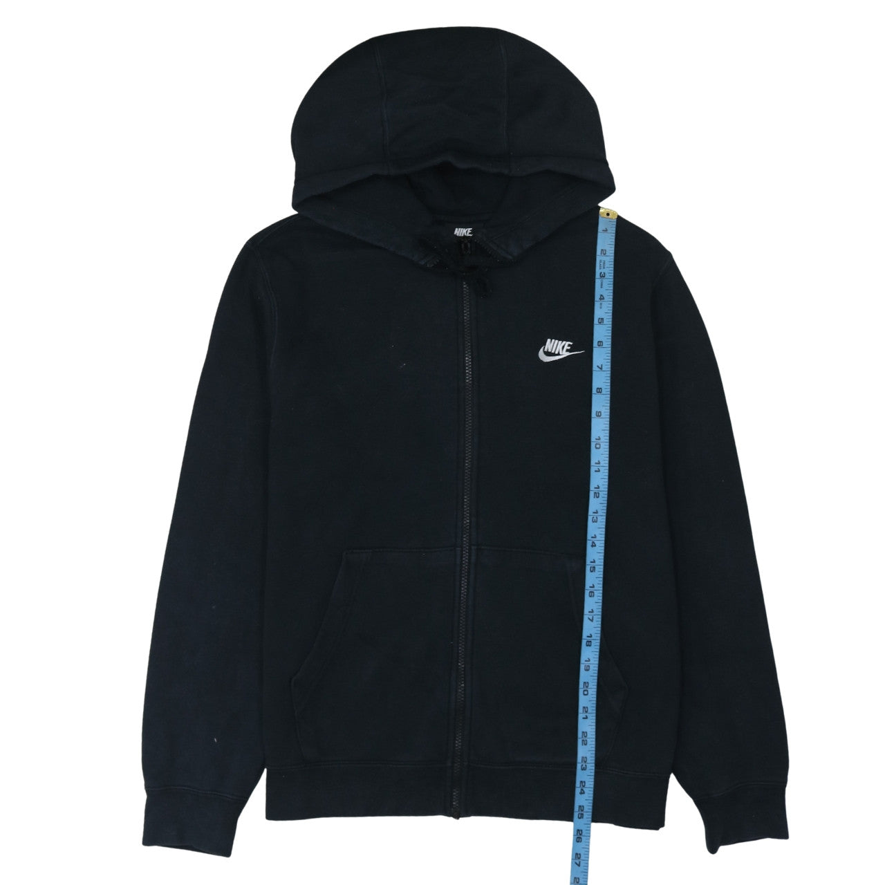Nike Mens Black Full Zip Hoodie M Cotton Blend Fleece Sweatshirt