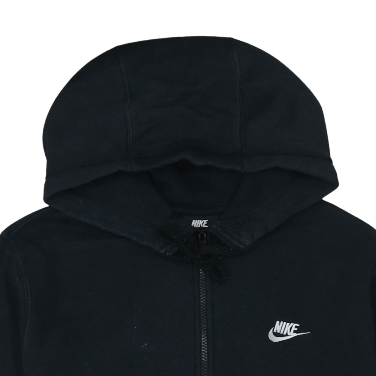 Nike Mens Black Full Zip Hoodie M Cotton Blend Fleece Sweatshirt