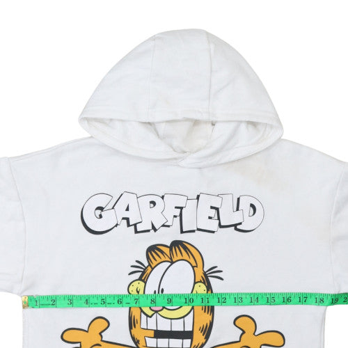 Garfield Girls White Pullover Hoodie 12-13 Years Fleece Comic Graphic