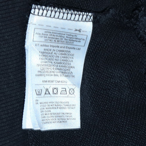 Adidas Womens Black Crew Neck Sweatshirt Size 8 Logo Print Pullover