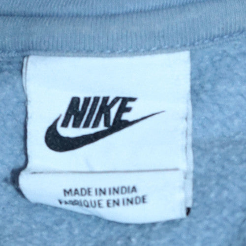 Nike Women's Blue Pullover Hoodie Size M Cotton Blend Sweatshirt
