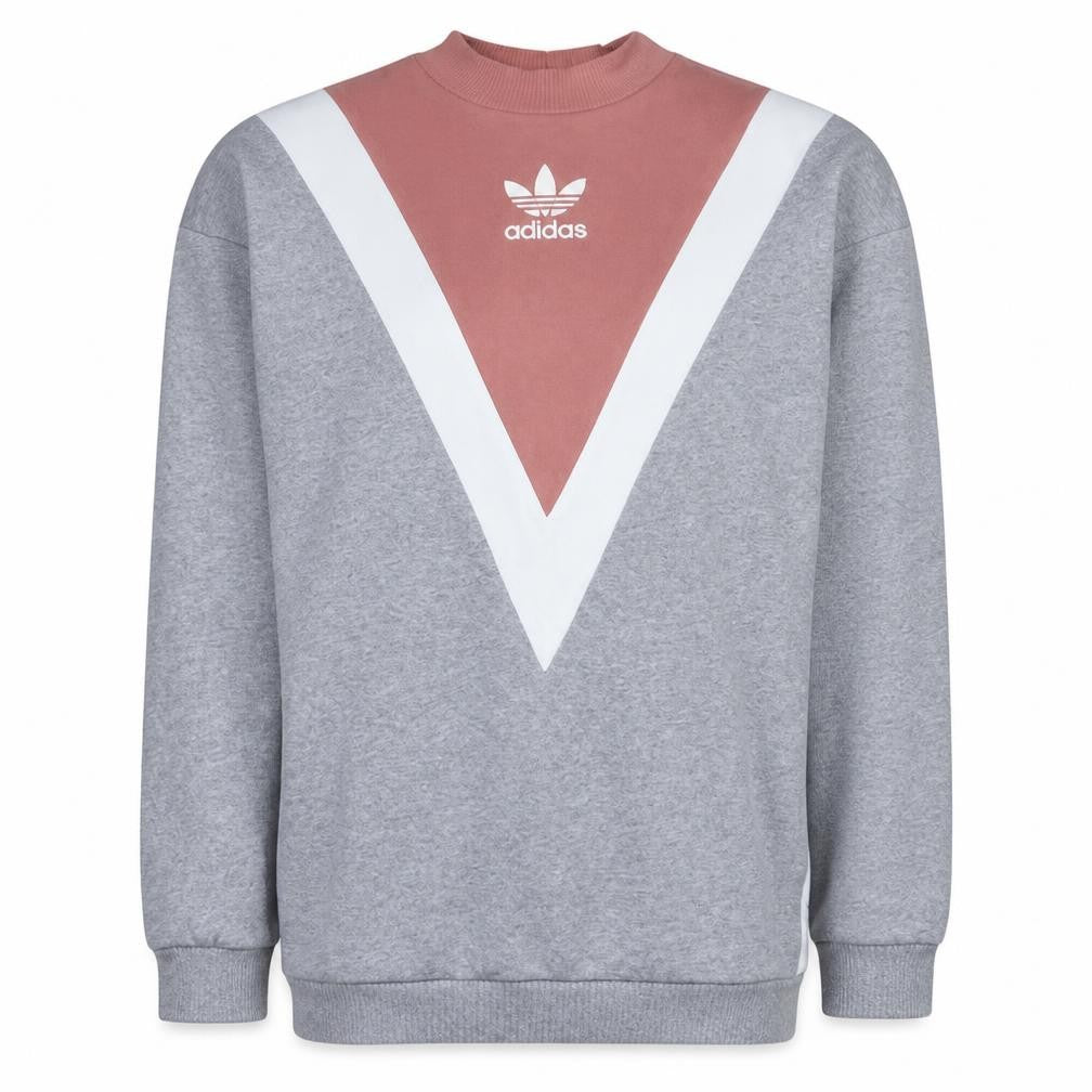 Adidas Women’s Grey Pink Colourblock Pullover Sweatshirt UK 10 S